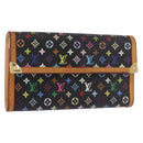 LOUIS VUITTON Monogram Multicolor Porte Tresor Wallet Black M92658 Auth 182708A-1