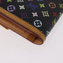 LOUIS VUITTON Monogram Multicolor Porte Tresor Wallet Black M92658 Auth 182708A-15
