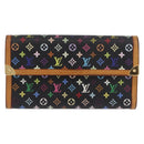 LOUIS VUITTON Monogram Multicolor Porte Tresor Wallet Black M92658 Auth 182708A-13