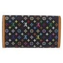 LOUIS VUITTON Monogram Multicolor Porte Tresor Wallet Black M92658 Auth 182708A-2