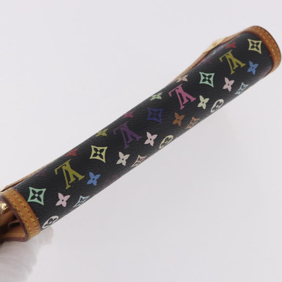 LOUIS VUITTON Monogram Multicolor Porte Tresor Wallet Black M92658 Auth 182708A