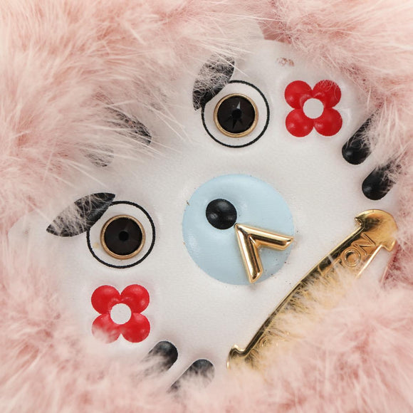 LOUIS VUITTON Bijoux Sack Wild Fur Charm Pink M68450 LV Auth 182710M