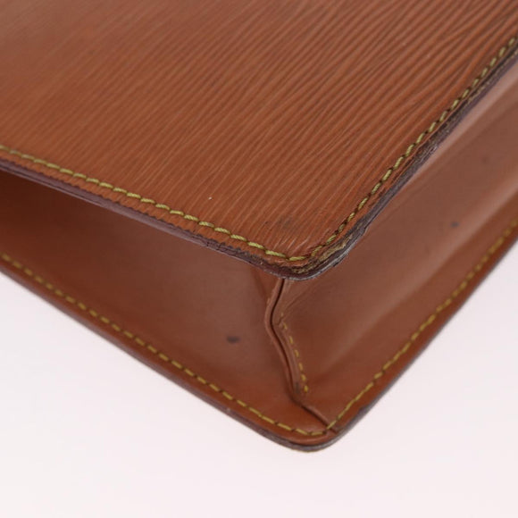 LOUIS VUITTON Epi Pochette Homme Bag Brown Zipangu Gold M52528 LV Auth 182712