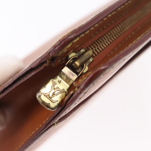 LOUIS VUITTON Epi Pochette Homme Bag Brown Zipangu Gold M52528 LV Auth 182712