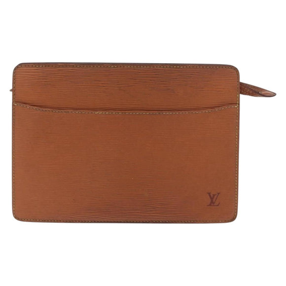 LOUIS VUITTON Epi Pochette Homme Bag Brown Zipangu Gold M52528 LV Auth 182712