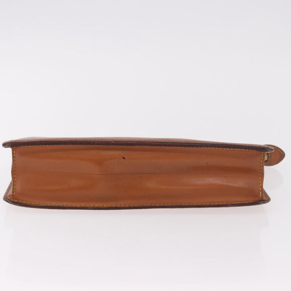 LOUIS VUITTON Epi Pochette Homme Bag Brown Zipangu Gold M52528 LV Auth 182712