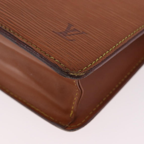 LOUIS VUITTON Epi Pochette Homme Bag Brown Zipangu Gold M52528 LV Auth 182712