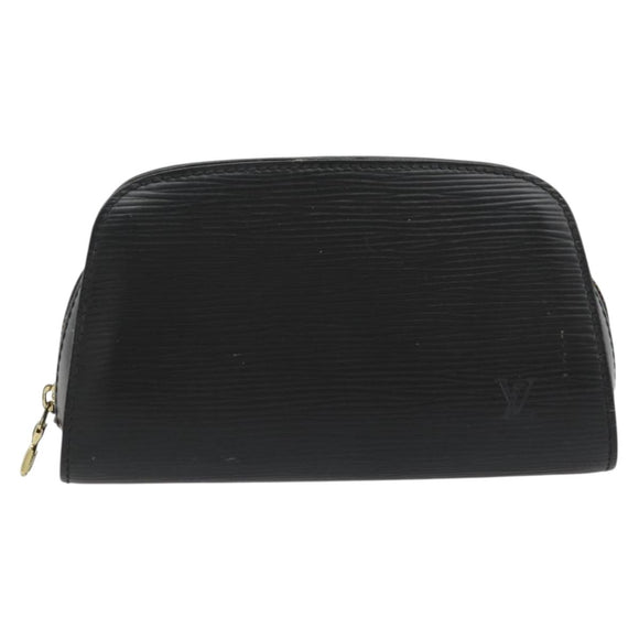 LOUIS VUITTON Epi Dauphine PM Pouch Black M48442 LV Auth 182713