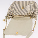 CHANEL Chain Matelasse Shoulder Bag Canvas Gray Gold CC Auth 182717-10