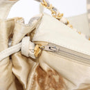 CHANEL Chain Matelasse Shoulder Bag Canvas Gray Gold CC Auth 182717-25
