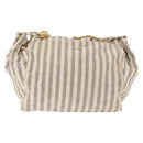CHANEL Chain Matelasse Shoulder Bag Canvas Gray Gold CC Auth 182717-2