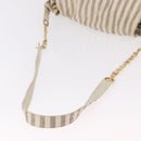 CHANEL Chain Matelasse Shoulder Bag Canvas Gray Gold CC Auth 182717-8