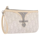 Christian Dior Romantic Pouch PVC White Silver Auth 182718A-1