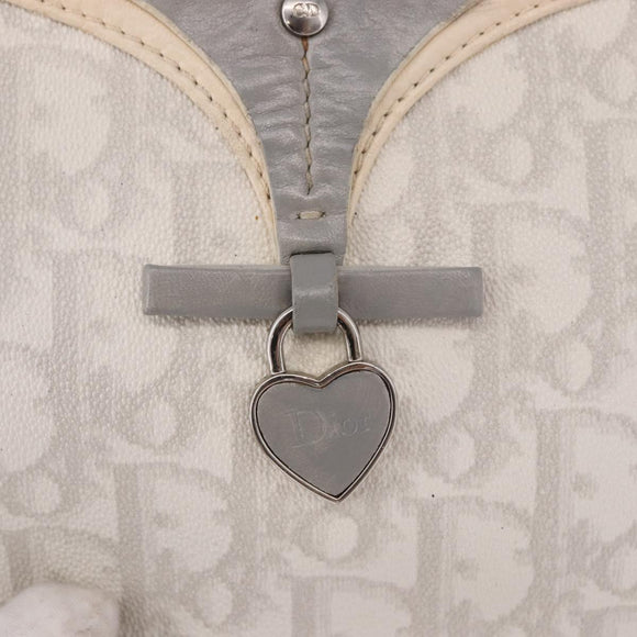 Christian Dior Romantic Pouch PVC White Silver Auth 182718A