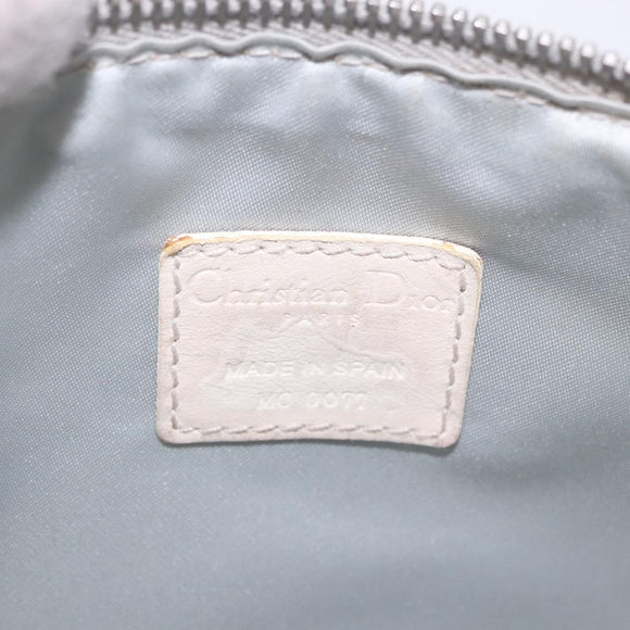 Christian Dior Romantic Pouch PVC White Silver Auth 182718A