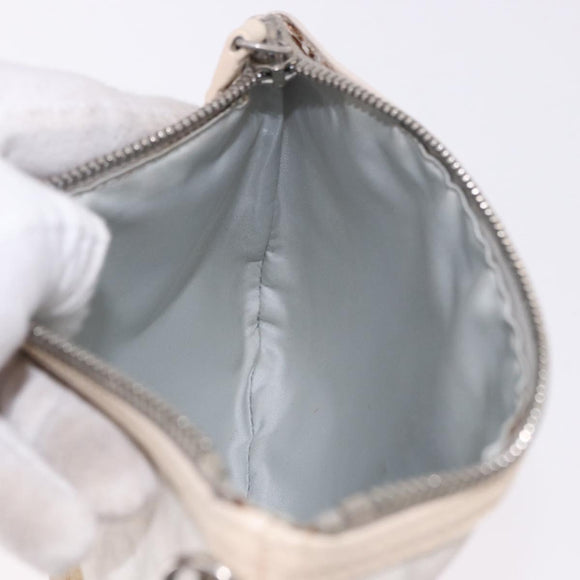 Christian Dior Romantic Pouch PVC White Silver Auth 182718A