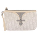 Christian Dior Romantic Pouch PVC White Silver Auth 182718A-2