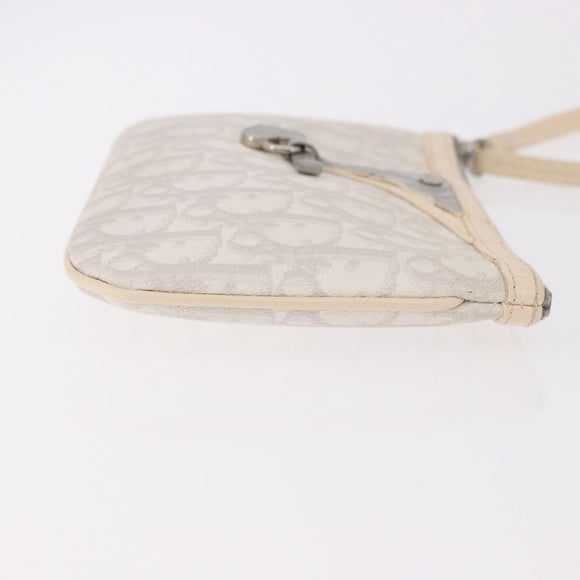 Christian Dior Romantic Pouch PVC White Silver Auth 182718A