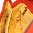 Salvatore Ferragamo Gancini Hand Bag Leather Orange Gold Auth 182721A-20