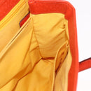 Salvatore Ferragamo Gancini Hand Bag Leather Orange Gold Auth 182721A-22