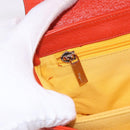 Salvatore Ferragamo Gancini Hand Bag Leather Orange Gold Auth 182721A-24