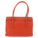 Salvatore Ferragamo Gancini Hand Bag Leather Orange Gold Auth 182721A-2