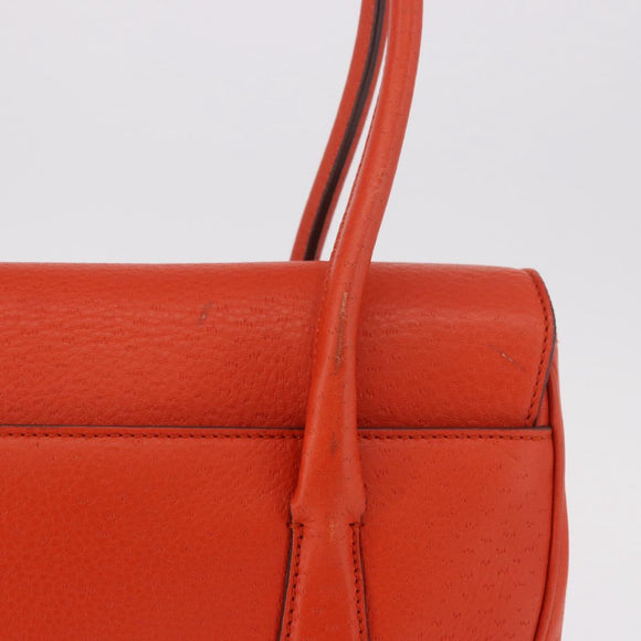Salvatore Ferragamo Gancini Hand Bag Leather Orange Gold Auth 182721A