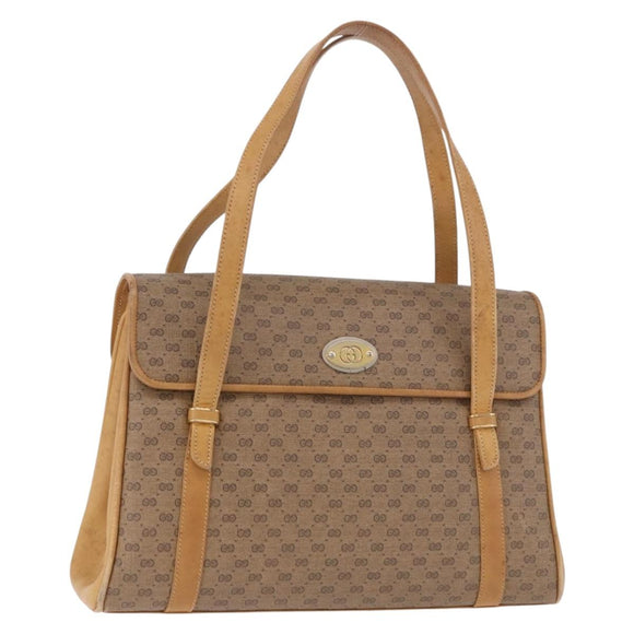 GUCCI Micro GG Supreme Hand Bag PVC Beige Gold 000 46 4857 Auth 182722