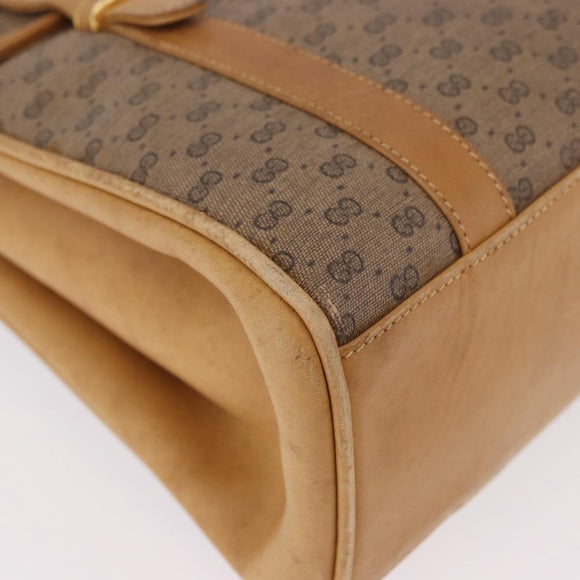 GUCCI Micro GG Supreme Hand Bag PVC Beige Gold 000 46 4857 Auth 182722