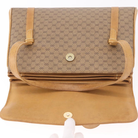 GUCCI Micro GG Supreme Hand Bag PVC Beige Gold 000 46 4857 Auth 182722