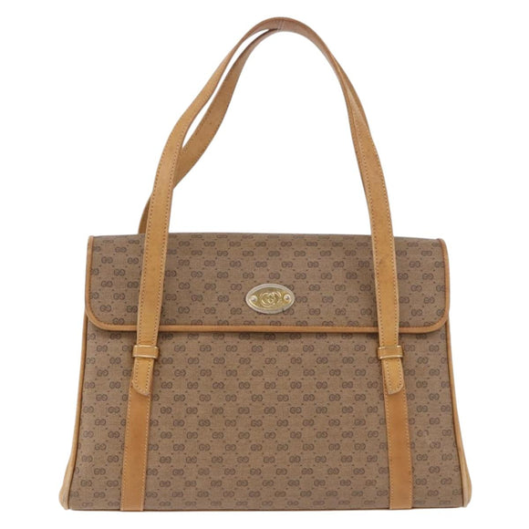 GUCCI Micro GG Supreme Hand Bag PVC Beige Gold 000 46 4857 Auth 182722