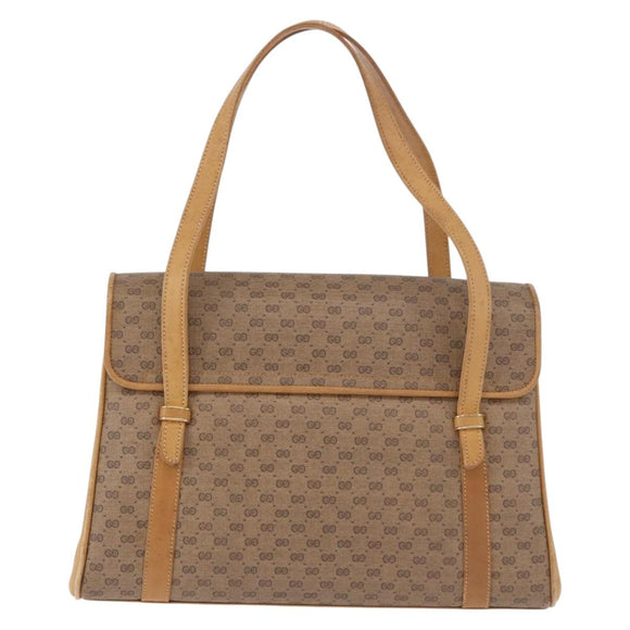 GUCCI Micro GG Supreme Hand Bag PVC Beige Gold 000 46 4857 Auth 182722