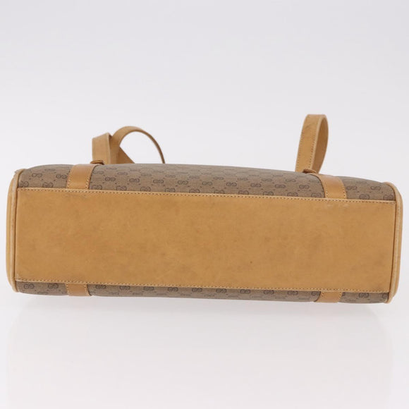GUCCI Micro GG Supreme Hand Bag PVC Beige Gold 000 46 4857 Auth 182722