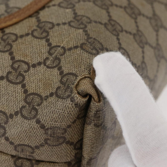 GUCCI GG Supreme Web Sherry Line Tote Bag PVC Beige 39 02 003 Auth 182725