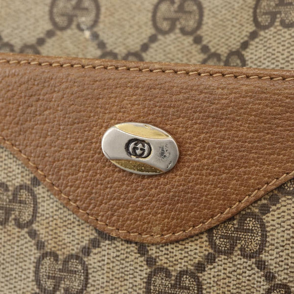 GUCCI GG Supreme Web Sherry Line Tote Bag PVC Beige 39 02 003 Auth 182725