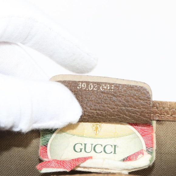 GUCCI GG Supreme Web Sherry Line Tote Bag PVC Beige 39 02 003 Auth 182725