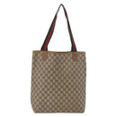 GUCCI GG Supreme Web Sherry Line Tote Bag PVC Beige 39 02 003 Auth 182725-3