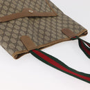 GUCCI GG Supreme Web Sherry Line Tote Bag PVC Beige 39 02 003 Auth 182725-8