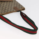 GUCCI GG Supreme Web Sherry Line Tote Bag PVC Beige 39 02 003 Auth 182725-9