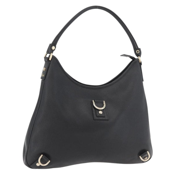 GUCCI Abbey Shoulder Bag Leather Black Gold 130737 Auth 182726SAV