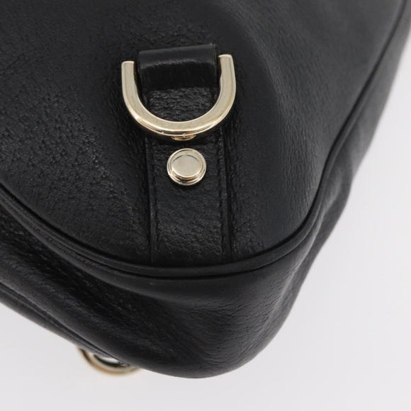 GUCCI Abbey Shoulder Bag Leather Black Gold 130737 Auth 182726SAV