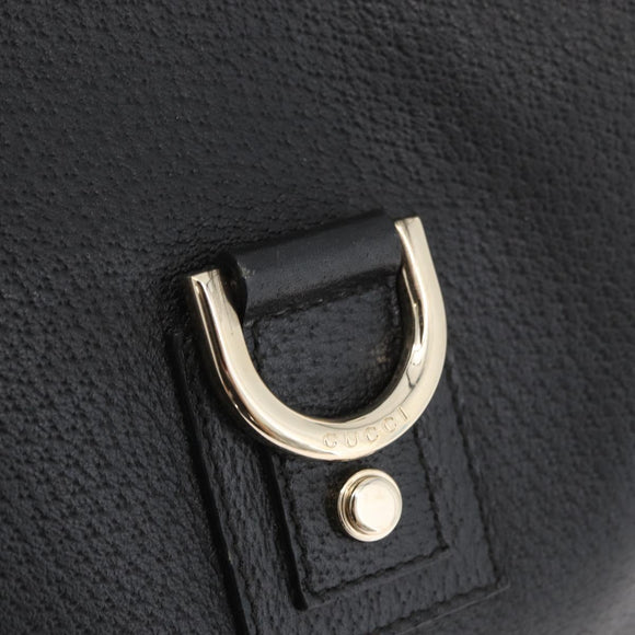 GUCCI Abbey Shoulder Bag Leather Black Gold 130737 Auth 182726SAV