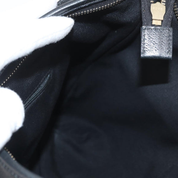 GUCCI Abbey Shoulder Bag Leather Black Gold 130737 Auth 182726SAV
