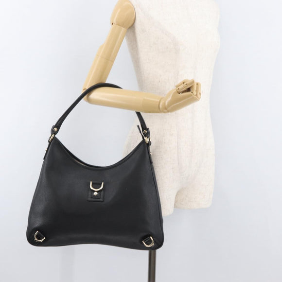 GUCCI Abbey Shoulder Bag Leather Black Gold 130737 Auth 182726SAV