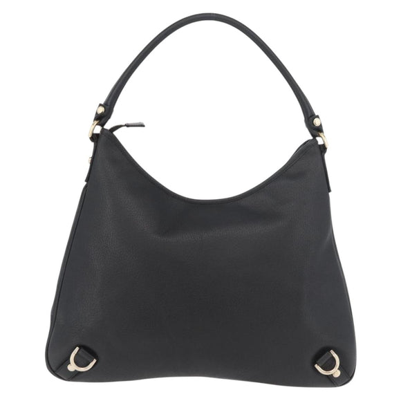 GUCCI Abbey Shoulder Bag Leather Black Gold 130737 Auth 182726SAV