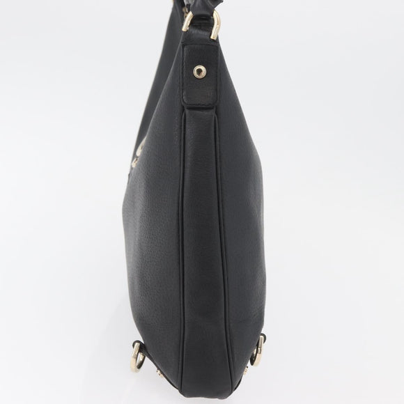 GUCCI Abbey Shoulder Bag Leather Black Gold 130737 Auth 182726SAV