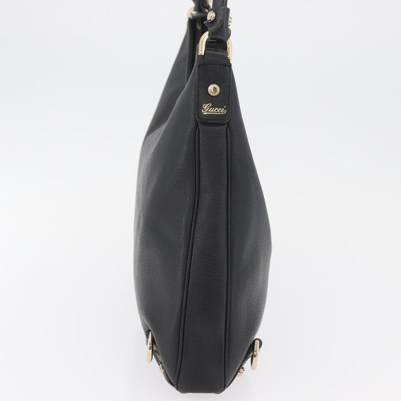 GUCCI Abbey Shoulder Bag Leather Black Gold 130737 Auth 182726SAV