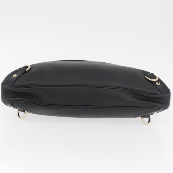 GUCCI Abbey Shoulder Bag Leather Black Gold 130737 Auth 182726SAV
