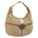 GUCCI Sherry Line Shoulder Bag Canvas Beige Silver 114871 Auth 182727-1