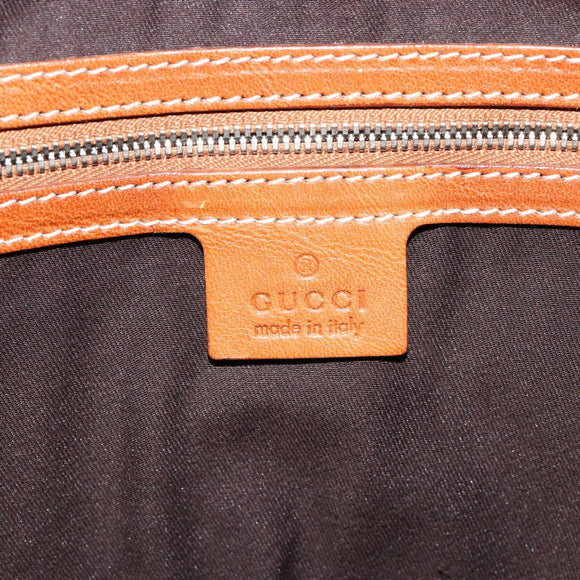 GUCCI Sherry Line Shoulder Bag Canvas Beige Silver 114871 Auth 182727